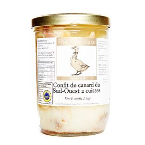 Confit de Canard du Sud-Ouest - 2 cuisses - 100% Landes FRANCE - 0% Conservateur, 0% additif, SANS OGM -1 à 2 personnes 650g