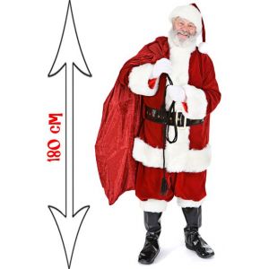 Figurine g&eacute;ante P&egrave;re No&euml;l avec hotte (180 cm)