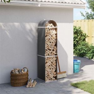 VidaXL Porte-bûches anthracite 40x45x170 cm acier galvanisé