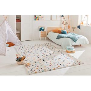 Nazar Tapis enfant rectangulaire - 120x160cm - shaggy motifs confettis RUGS - TIPI 260 - Multicolore - Multicolore