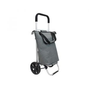 Perel Chariot de courses avec sac amovible et résistant à l'eau, poignée, fermeture éclair et grandes roues, capacité de 60 litres, pour un confort
