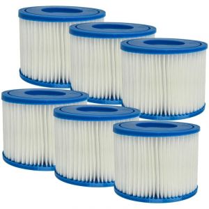 Vhbw 6x Cartouche filtrante type vi remplacement pour Bestway type vi pour spa, bain à remous - Filtre de rechange bleu / blanc