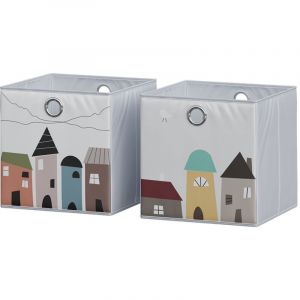 Image de Vicco - Boîte pliante, Gris (ville), 30 x 30 cm (motif ville)