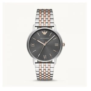 Emporio Armani Montre pour homme, mouvement &agrave; trois aiguilles, bo&icirc;tier en acier inoxydable argent&eacute; de 41 mm avec bracelet en acier inoxydable, AR11121
