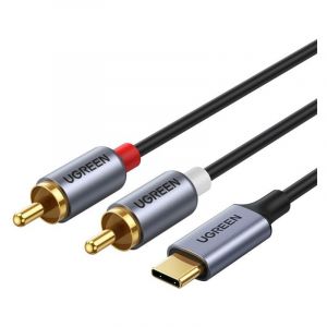 UGreen C&acirc;ble audio usb-c m&acirc;le - 2RCA m&acirc;le 1,5m gris