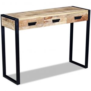 Image de VidaXL Table console avec 3 tiroirs Bois de manguier 110 x 35 x 78 cm