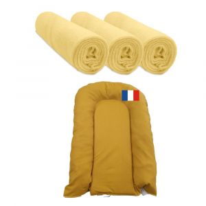 Easy Dort Matelas à langer bébé + 3 Housse matelas JAUNE Coton
