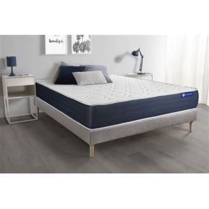 Actisom Ensemble matelas Latex et M&eacute;moire de forme ACTILATEX SLEEP 160x200 5zones de confort + sommier KIT gris