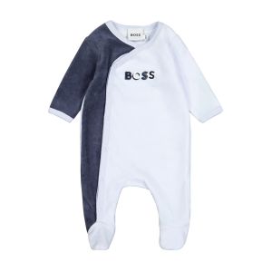 Boss Effect Pyjama pressionné en velours Gris Kidswear