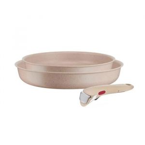 Tefal L7839043 Ingenio Delight,Set 3 Pièces, Poêles 24cm Et 28cm, Manche Amovibl