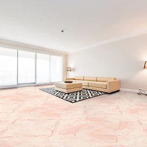 Ambiance Sticker Sol Carreaux de Ciment Azulejos avec Laminat de Protection Plastique Anti-D&eacute;rapant | Mabre Rose Sol R&eacute;sistant &agrave; l'eau - Sticker Carrelage Adh&eacute;sif pour Sol - 30 x 30 cm
