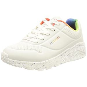 Skechers UNO Lite Rainbow Speck, Basket Garçon, Blanc, 38 EU