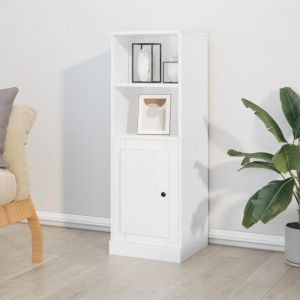 VidaXL Buffet haut blanc brillant 36x35,5x103,5 cm bois d'ing&eacute;nierie