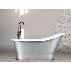 Azura Baignoire îlot GLORIA GLAM SILVER 150x66 cm-160x68 cm - Dimensions: 160 x 68 cm