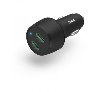 Hama Chargeur rapide de voiture, 2x USB-C Power Delivery/Qualcomm, 45 W, noir