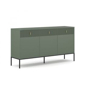 M&S Buffet 3 portes 3 tiroirs 154,5 cm décor vert et noir - MAGI