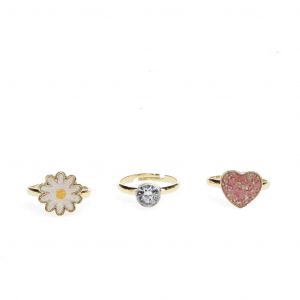 Bague scintillantes sur carte coeur enfant Rex London (x3)