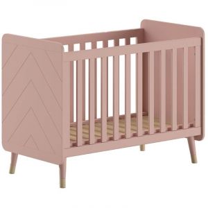 TINY PINK - Lit b&eacute;b&eacute; &agrave; barreaux Rose et Gold Motif Graphique