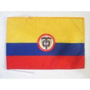 Drapeau Colombie avec armes 45x30cm - colombien Haute qualité