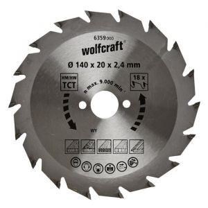 Image de Wolfcraft Lame de scie circulaire CT, 140x20x2.4 mm, 18 dents