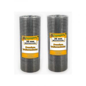 Aquagart - 25m x 0,5 m grillage pour volière, grille métallique, grillage soudé, clôture en fil de fer, galvanisé à chaud