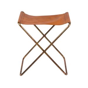 Image de Broste Copenhagen Tabouret Nola cuir petit, 45 cm