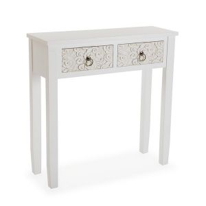 Image de Versa Nanako Meuble d'Entrée Étroit, Table console, 78x25x78cm - Blanc