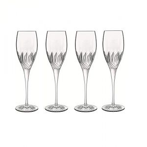 Luigi Bormioli 4 Verres à Champagne Diamente transparents - 22 cl