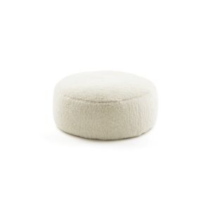 Image de Pouf fausse fourrure, Ouate Ecru Taille 50x20 cm