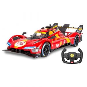 Jamara Ferrari 499P 1:14 Rouge Porte Manuelle 2,4 GHz - Licence Officielle - Intérieur détaillé - Peinture fidèle à l'original - Pare-Brise Transparent - Lumière LED - Voiture RC