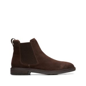 Clarks Bottines chelsea en cuir Clarkdale Hall Marron Fonc&eacute; - Taille 42;43;45