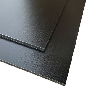 Signaletique.biz France - Panneau Composite Aluminium Bross&eacute; Noir et Cuivre Reversible 3mm - Plaque alu avec au Centre un Poly&eacute;thyl&egrave;ne (pvc) - 500 x