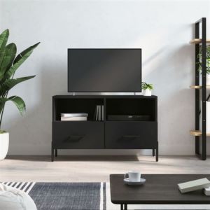 VidaXL Meuble TV Noir 80x36x50 cm Bois d'ingénierie 828981