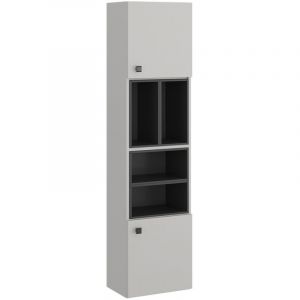 Vicco Meuble De Rangement De Salle De Bain Gerta, Gris, 37.5 X 150 Cm Avec Porte Et Compartiments Ouverts