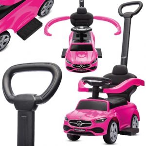Sun Baby Porteur Enfants Voiture à Pousser avec Barre Mercedes C-Class Rose