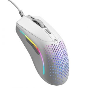 Glorious Model O 2 Mini Souris Gaming Filaire - 49g Ultra légère, capteur Optique 26 000, Motion Sync, 80M de clics, 6 Boutons programmables, pour Petites Mains, FPS, MMO, MOBA, Battle Royale - Blanc