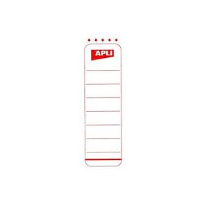 APLI 101804 - Sachet de 10 étiquettes adhésives pour classeur, 60x90mm, blanc