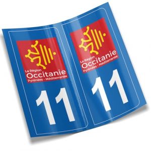 2 autocollants stickers plaque immatriculation voiture départements France