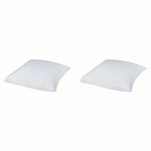 Terre de Nuit Lot de 2 prot&egrave;ges oreillers anti-acariens Microstop molleton imperm&eacute;able 40x60 - Blanc - Fabriqu&eacute; en France