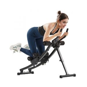 VEVOR Appareil d'Entraînement Abdominal à Double Piste, Machine Abdominale Capacité de Charge 200 kg, Entraîneur Abdominal et Force de Base, Pliable et Réglable, pour Exercice de Fitness Domicile Gym