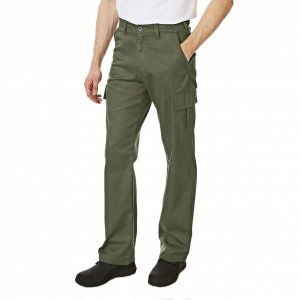 Lee Cooper Hommes Pantalon de travail cargo kaki LCPNT205-KHA