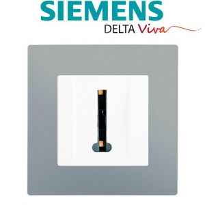 Siemens Prise Téléphone Blanc Delta Viva + Plaque Silver