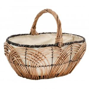 Image de Aubry Gaspard Panier en osier lacerie et jute 35 x 27 x 29 cm