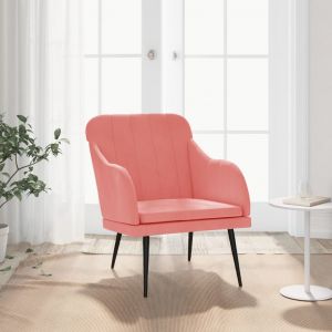 VidaXL Fauteuil Rose 63x76x80 cm Velours Rose