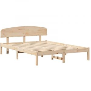 VidaXL Cadre de lit Marron 160 x 200 cm Bois de pin massif