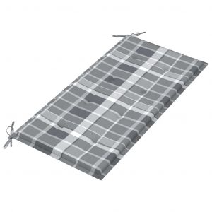 Image de VidaXL Coussin de banc de jardin Carreaux gris 100x50x4 cm Tissu