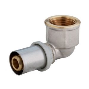 Arcanaute Raccord multicouche à sertir TH - Coude Femelle 1/2"" (15/21) - Ø16x2,0