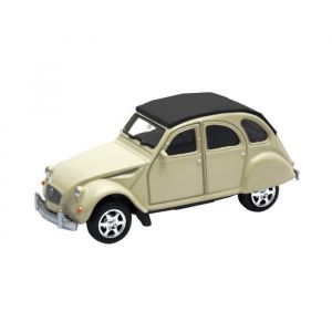 Véhicule miniature - Voiture miniature 3 inches (environ 8 cms) CITROEN 2CV beige - Welly 52311W