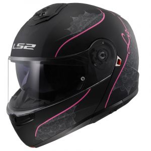 Ls2 Casque Moto Modulable Strobe II LUX Matt Black Pink, M
