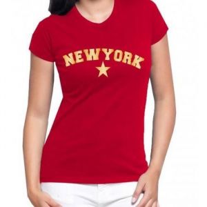 Tee Shirt Femme New York Rouge